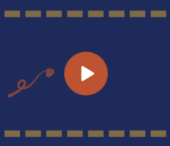 A thumbnail of a video with navy background and an orange play button