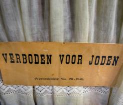 Historical Sign Forbidden For Jews At The Holocaust Museum At Amsterdam The Netherlands