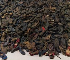 Display of shoes of the victims in Auschwitz concentration camp around Krakow in Poland.