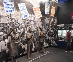 Protesters as part of exhibit at the National Civil Rights Museum and site of the Assassination of Dr. Martin Luther King Jr.